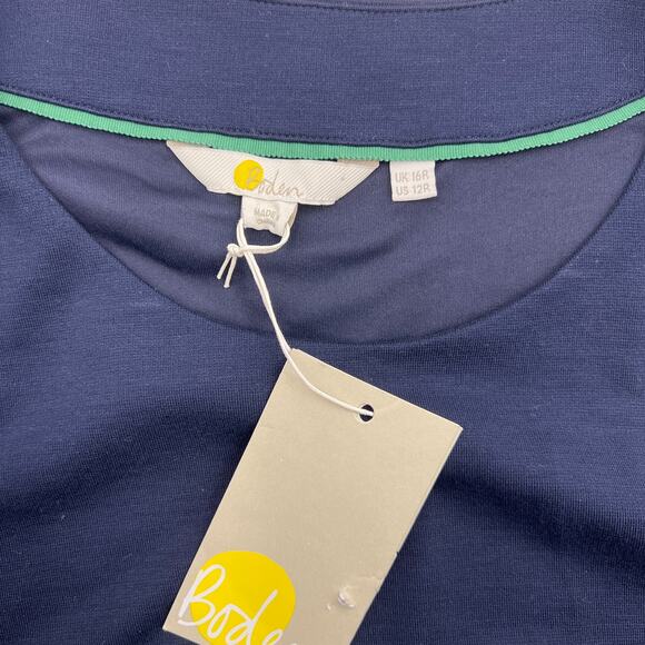 Boden Maggie Navy Blue Ponte Knit Ruched Waist Dress J0817 - Picture 3 of 10